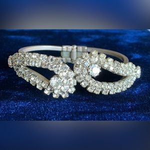 Vintage 1940’s Rhinestone Clamper Bracelet